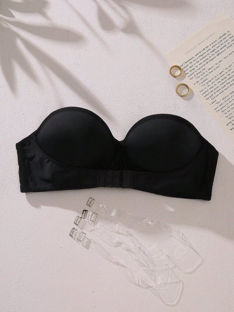 Solid Underwire Bra·Musta·75C hinta ja tiedot | Rintaliivit | hobbyhall.fi