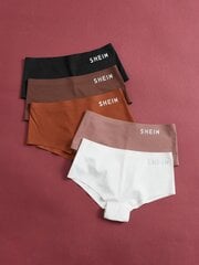 5kpl Letter Graphic Boyshorts·Multicolor·XL hinta ja tiedot | Miesten sukat | hobbyhall.fi