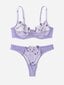 Embroidery Mesh Underwire Alusvaatteet Set·Lila Purple·S hinta ja tiedot | Rintaliivit | hobbyhall.fi