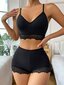 Contrast Lace Bra & Panty Set Alusvaatteet Set·Black·S hinta ja tiedot | Rintaliivit | hobbyhall.fi