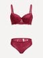 Floral Lace Underwire Alusvaatteet Set·Burgundy·S hinta ja tiedot | Rintaliivit | hobbyhall.fi