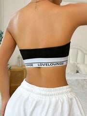 Letter Graphic Tape Panel Tube Bralette·Black·XL hinta ja tiedot | Rintaliivit | hobbyhall.fi