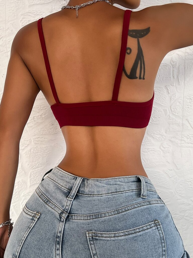 Ohut hihna, pehmeä kosketukseen Saumaton Mukava Bralette·Burgundy·S hinta ja tiedot | Rintaliivit | hobbyhall.fi