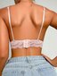 Floral Lace Scallop Trim Bralette·Baby Pink·M hinta ja tiedot | Rintaliivit | hobbyhall.fi