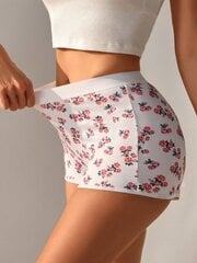 Naisten Ystävänpäivä Pieni kukkaprintti Stretch Boyshorts Alushousut·Valkoinen·M hinta ja tiedot | Miesten sukat | hobbyhall.fi