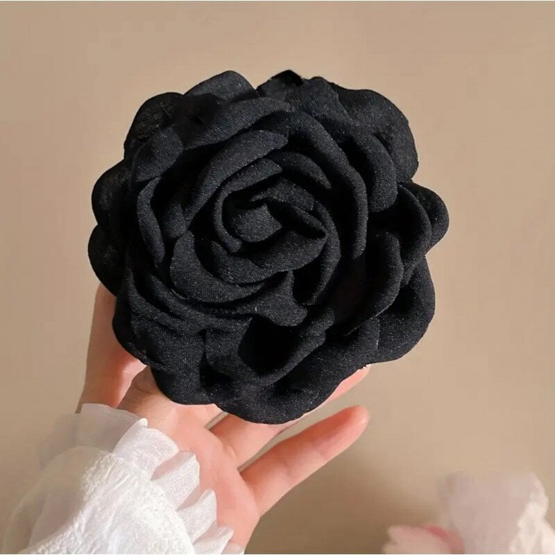 Suuri hiusklipsi - Black Rose hinta ja tiedot | Hiustarvikkeet | hobbyhall.fi