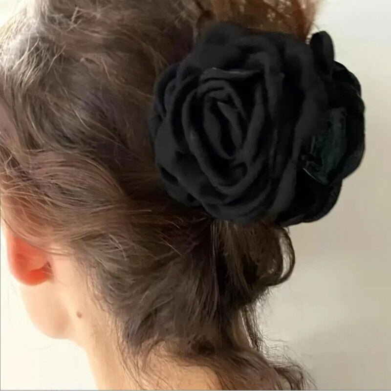 Suuri hiusklipsi - Black Rose hinta ja tiedot | Hiustarvikkeet | hobbyhall.fi