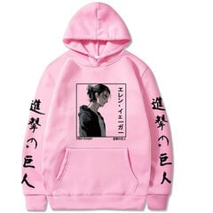 (Pink-XS）Anime Eren Yeager Casual Attack on Titan Hoodie Men hinta ja tiedot | Miesten puserot ja hupparit | hobbyhall.fi