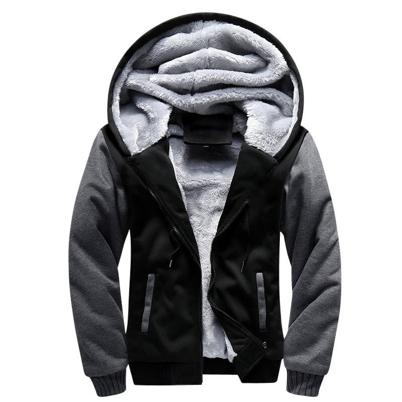 (W02black-S）ASALI Bomber Jacket Miesten merkki Talvi Paksu Lämmin Fleece Vetoketjutakki miehille hinta ja tiedot | Miesten puserot ja hupparit | hobbyhall.fi