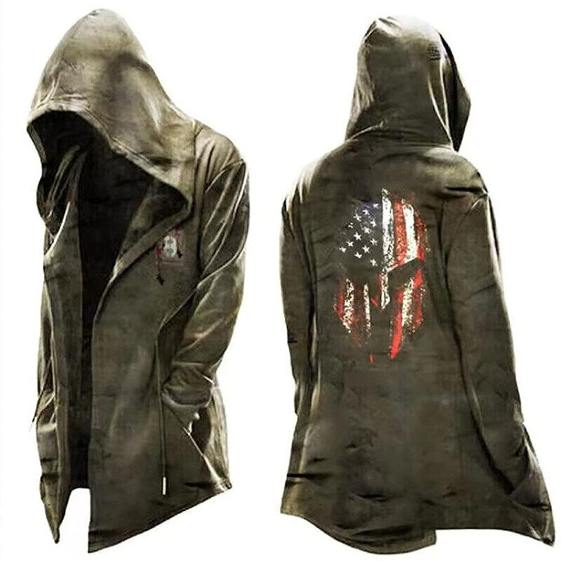 (Army Green-M）Assassin's-creed Miesten neuletakit Cosplay takki kiristysnyörillä huppari hinta ja tiedot | Miesten puserot ja hupparit | hobbyhall.fi