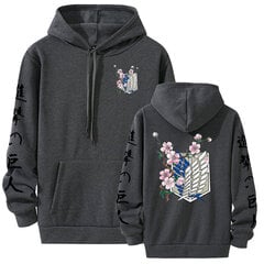 (Aasialainen koko syvä-S）Attack On Titan Hoodie Funny Cartoon Harajuku 90s Hupparit Miesten Hip Hop hinta ja tiedot | Miesten puserot ja hupparit | hobbyhall.fi