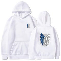 (valkoinen-XS）Attack on Titan Men Loose Pullovers Casaul Tops oversize -huppari hinta ja tiedot | Miesten puserot ja hupparit | hobbyhall.fi