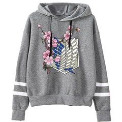 (harmaa-XS）Attack on Titan Hoodies Men Funny Japanese Anime Streetwear hinta ja tiedot | Miesten puserot ja hupparit | hobbyhall.fi