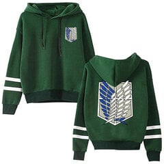 (vihreä-XS）Attack on Titan pitkähihainen raidallinen huppari neulepusero Harajuku hinta ja tiedot | Miesten puserot ja hupparit | hobbyhall.fi