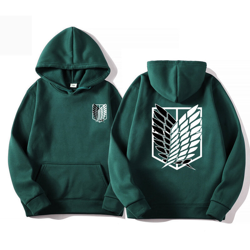 (vihreä-S）Attack on Titan Miesten huppari Anime Hupparit Miesten Streetwear hinta ja tiedot | Miesten puserot ja hupparit | hobbyhall.fi