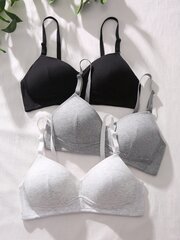 3kpl Solid Wireless Bra·Multicolor·70C hinta ja tiedot | Naamiaisasut | hobbyhall.fi