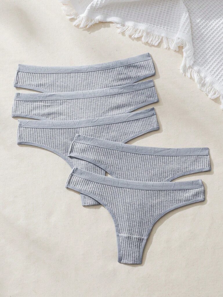 5kpl Solid Thong Set·Grey·S hinta ja tiedot | Naamiaisasut | hobbyhall.fi