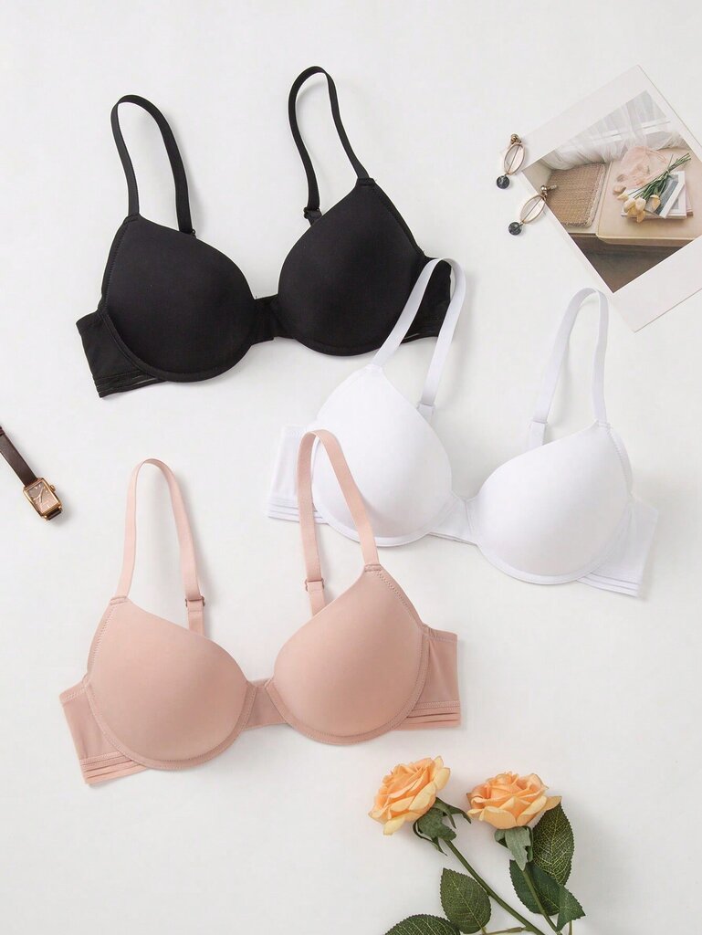 3kpl Solid Push Up Bra·Multicolor·70A hinta ja tiedot | Naamiaisasut | hobbyhall.fi