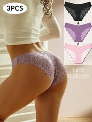 3kpl Sexy Lace V-muotoiset kolmiohousut, saumattomat, ei jälkiä · Monivärinen · L hinta ja tiedot | Naamiaisasut | hobbyhall.fi