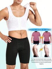 Miesten laihdutus Body Shaper Vest Mesh solki Crop Top - valkoinen·valkoinen·M hinta ja tiedot | Muotoilevat alusvaatteet | hobbyhall.fi