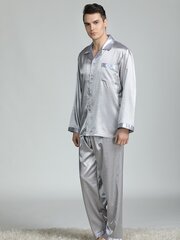 Miesten rintaneula Allover Print Satin PJ Set·Grey·M hinta ja tiedot | Naamiaisasut | hobbyhall.fi