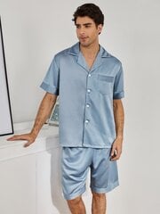 Miesten Button Up Pocket Satin PJ Set·Harmaa·L hinta ja tiedot | Naamiaisasut | hobbyhall.fi