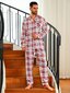 Miesten Plaid Print PJ Set·Burgundy·L hinta ja tiedot | Naamiaisasut | hobbyhall.fi