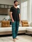 Miesten Plaid Print PJ Set·Army Green·XL hinta ja tiedot | Naamiaisasut | hobbyhall.fi