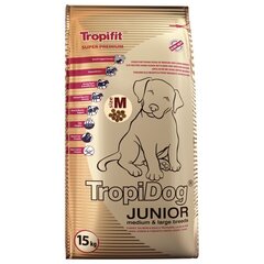 Tropidog Super Premium Junior L kuivaruoka nuorille keskikokoisille ja suurille rotuille, 12 kg hinta ja tiedot | Koiran kuivaruoka | hobbyhall.fi