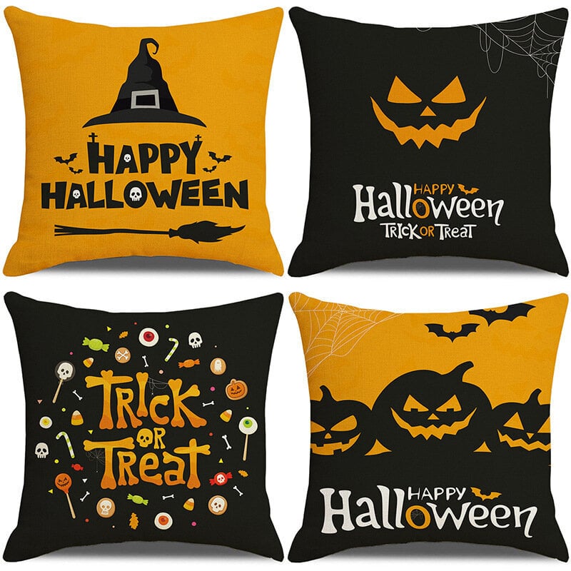 Koristetyynynpäällinen, Halloween, 45x45cm, 4 kpl hinta ja tiedot | Hauskat koristetyynyt | hobbyhall.fi