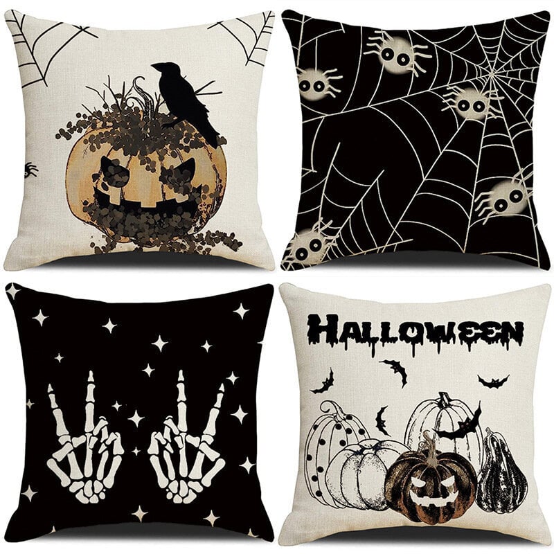 Koristetyynynpäällinen, Halloween, 45x45cm, 4 kpl hinta ja tiedot | Hauskat koristetyynyt | hobbyhall.fi