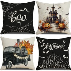 Koristetyynynpäällinen, Halloween, 45x45cm, 4 kpl hinta ja tiedot | Hauskat koristetyynyt | hobbyhall.fi