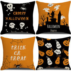 Koristetyynynpäällinen, Halloween, 45x45cm, 4 kpl hinta ja tiedot | Hauskat koristetyynyt | hobbyhall.fi