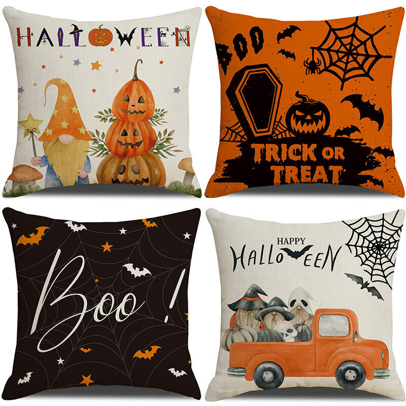 Koristetyynynpäällinen, Halloween, 45x45cm, 4 kpl hinta ja tiedot | Hauskat koristetyynyt | hobbyhall.fi