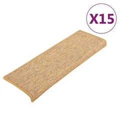 vidaXL Itsekiinnittyvät porrasmatot 15 kpl oranssi 65x21x4 cm hinta ja tiedot | Isot matot | hobbyhall.fi