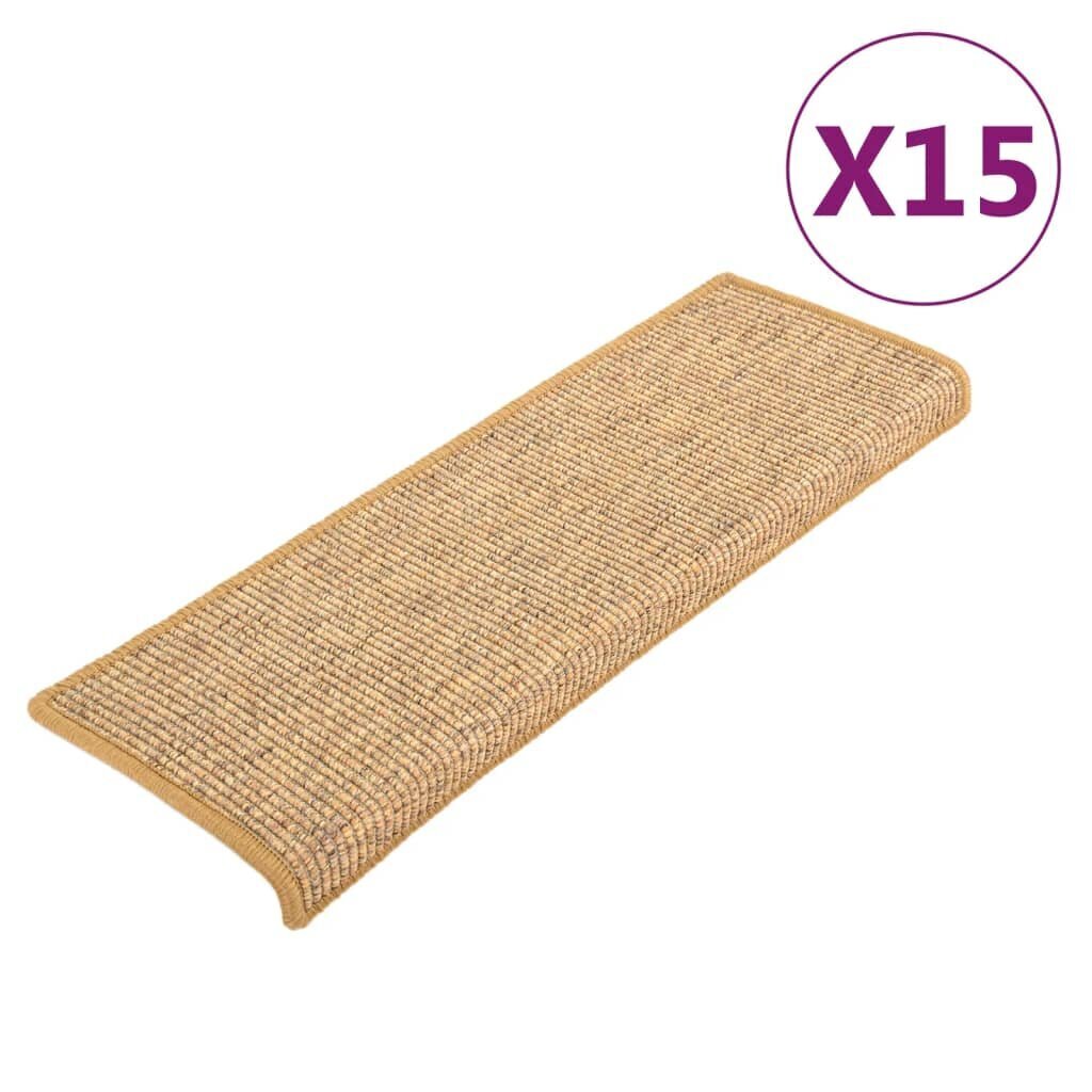 vidaXL Itsekiinnittyvät porrasmatot 15 kpl oranssi 65x21x4 cm hinta ja tiedot | Isot matot | hobbyhall.fi