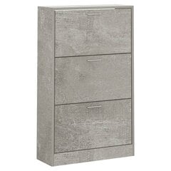 vidaXL Kenkäkaappi betoninharmaa 63x24x103 cm tekninen puu hinta ja tiedot | Kenkäkaapit ja -hyllyt | hobbyhall.fi