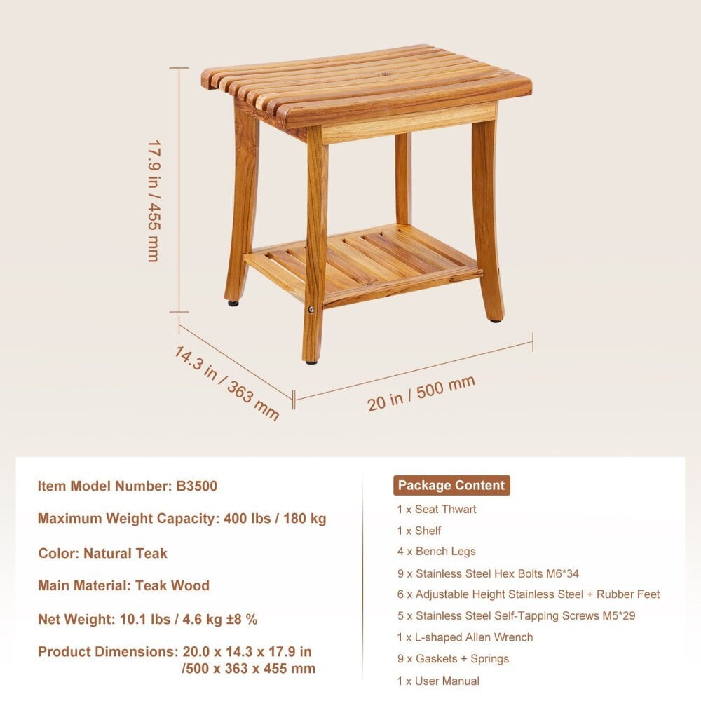 Suihkujakkara Vevor, 45x50x36, 180kg hinta ja tiedot | Kylpyhuoneen sisustus | hobbyhall.fi