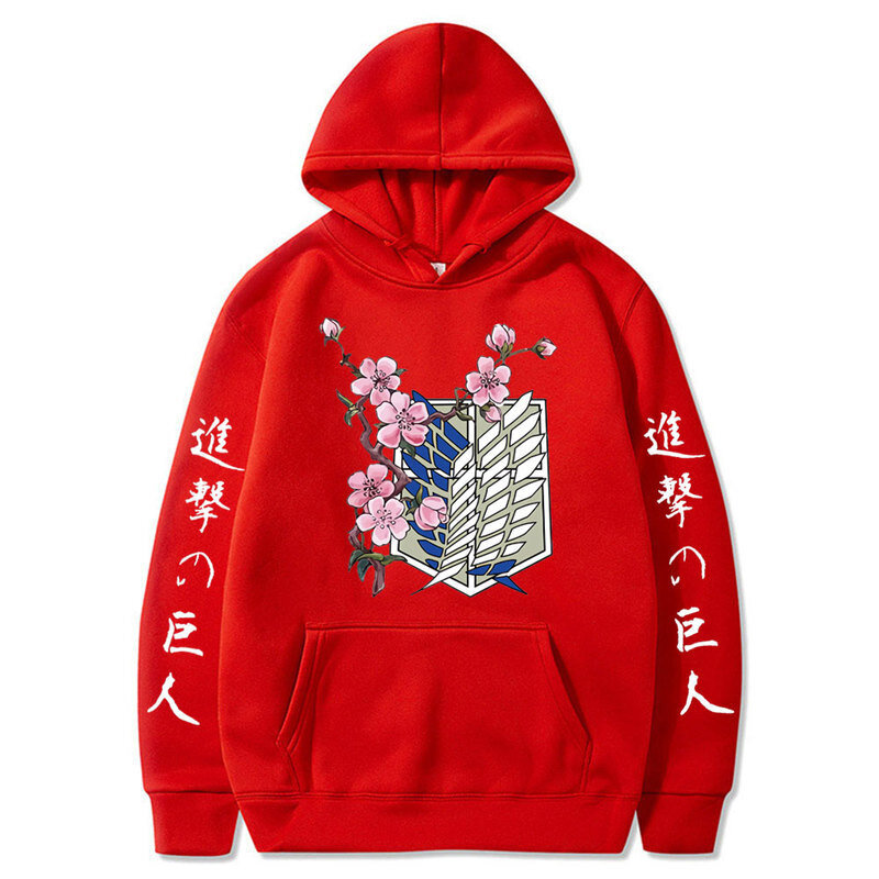 (Red-S）Attack on Titan Anime Print pitkähihainen huppari miesten unisex hinta ja tiedot | Miesten puserot ja hupparit | hobbyhall.fi