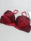 Ranskalaistyylinen värillinen lohkopitsi Patchwork Peasleeves kukkaprintti Sexy Bra·Red·95D hinta ja tiedot | Naisten aluspaidat | hobbyhall.fi