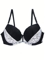 Ranskalaistyylinen värillinen lohkopitsi Patchwork Peasleeves kukkaprintti Sexy Bra·White·80B hinta ja tiedot | Naisten aluspaidat | hobbyhall.fi