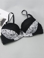 Ranskalaistyylinen värillinen lohkopitsi Patchwork Peasleeves kukkaprintti Sexy Bra·White·95B hinta ja tiedot | Naisten aluspaidat | hobbyhall.fi