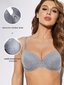 Naisten Flora Pehmustettu aluslangallinen Push Up Bra·Grey·90E hinta ja tiedot | Naisten aluspaidat | hobbyhall.fi