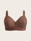 Plus Contrast Lace Wireless Bra·Coffee Brown·85F hinta ja tiedot | Naisten aluspaidat | hobbyhall.fi