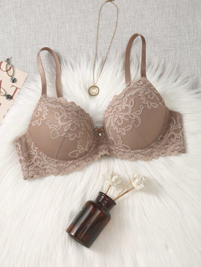 Floral Lace Underwire Push Up Bra Alusvaatteet·Sininen·70B hinta ja tiedot | Rintaliivit | hobbyhall.fi