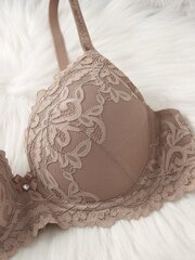 Floral Lace Underwire Push Up Bra Alusvaatteet·Kahviruskea·85D hinta ja tiedot | Naisten aluspaidat | hobbyhall.fi