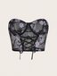 Goth kukkakirjonta Pitsi edessä Underwire Bra·Black·L hinta ja tiedot | Naisten aluspaidat | hobbyhall.fi