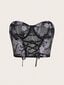 Gootti kukkakirjonta Pitsi edessä Underwire Bra·Black·S hinta ja tiedot | Naisten aluspaidat | hobbyhall.fi