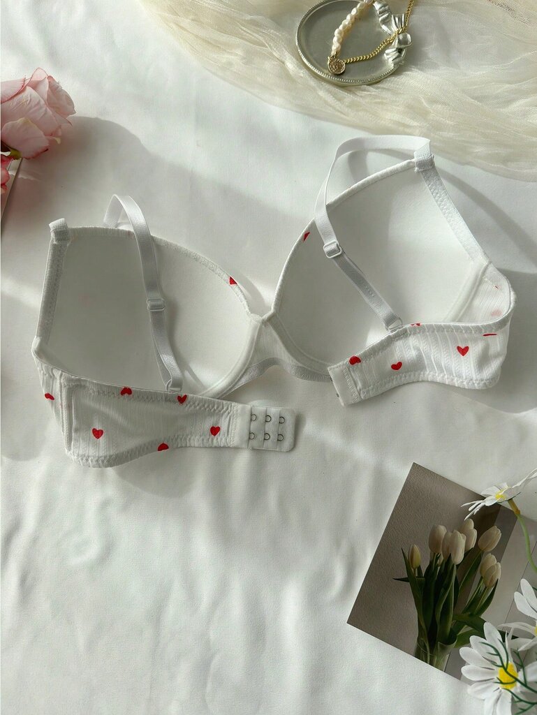 Sydänkuvioinen terässormus Bra·White·80D hinta ja tiedot | Naisten aluspaidat | hobbyhall.fi