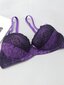 Ranskalaistyylinen värillinen lohkopitsi Patchwork Peasleeves kukkaprintti Sexy Bra·Purppura·75D hinta ja tiedot | Naisten aluspaidat | hobbyhall.fi